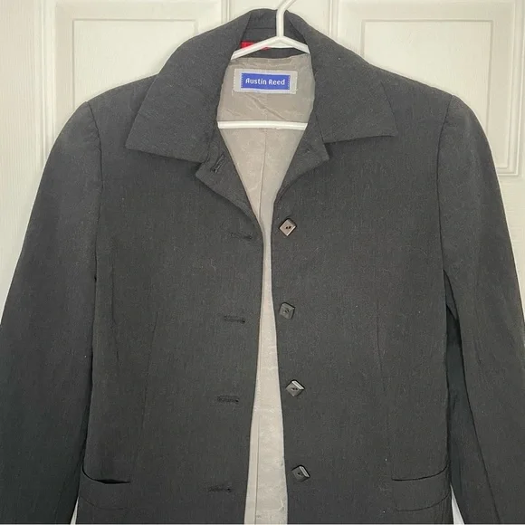 Austin Reed Vintage Wool Button Grey Jacket Small - Picture 2 of 8